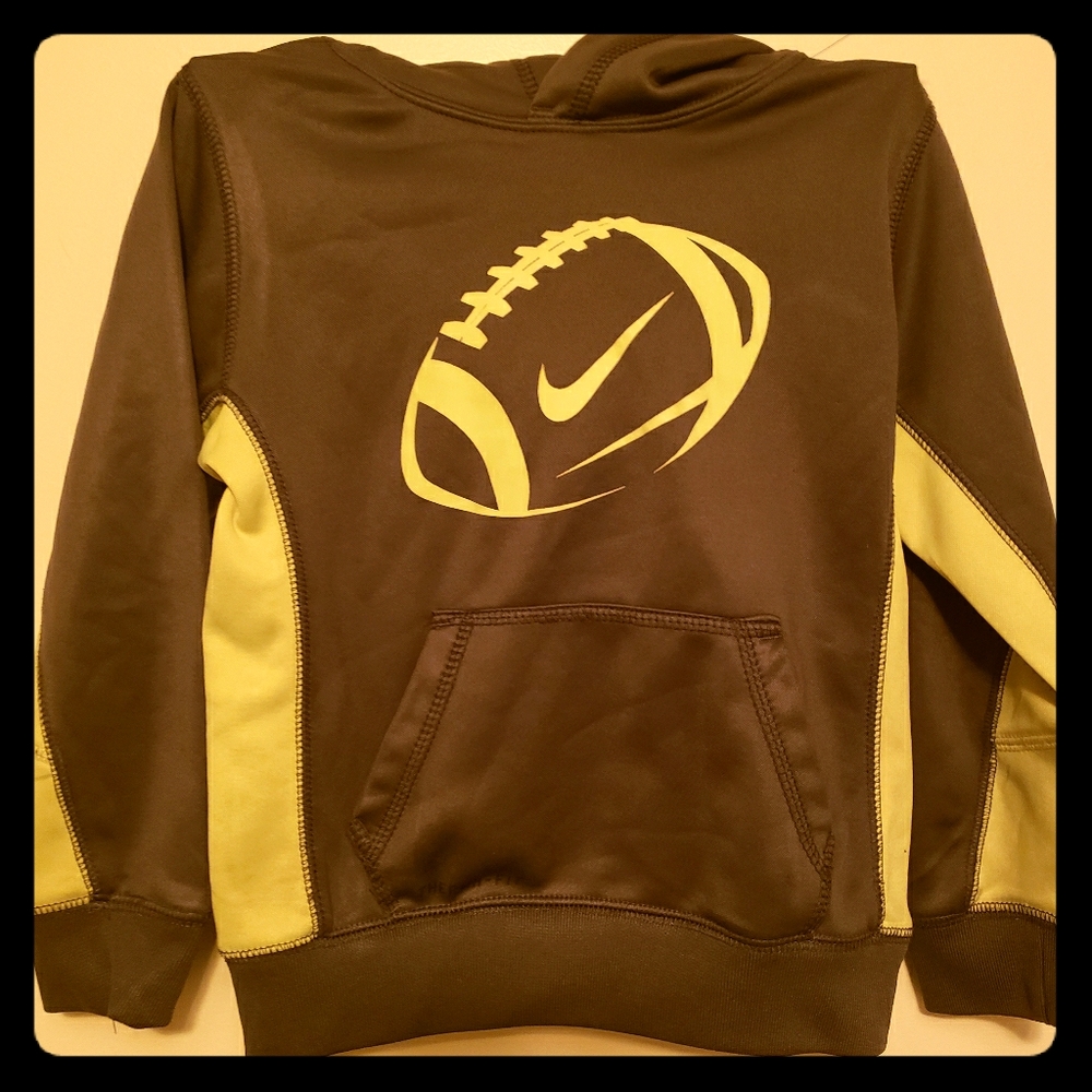 NIKE size 5 grey and neon green hoodie